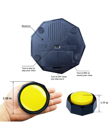 Botón Grabable para Perros JOY-U - Entrenamiento y Comunicación