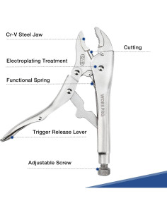 WORKPRO Juego de Pinzas de Bloqueo 5 Piezas Acero 1.63 kg 2