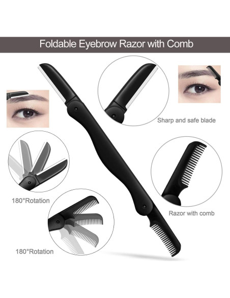 Kit de Cuidado de Cejas KAJUDA 5 en 1 - Rasuradora, Tijeras, Pinzas