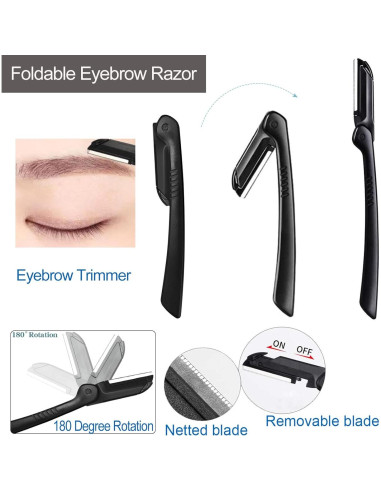 Kit de Cuidado de Cejas KAJUDA 5 en 1 - Rasuradora, Tijeras, Pinzas