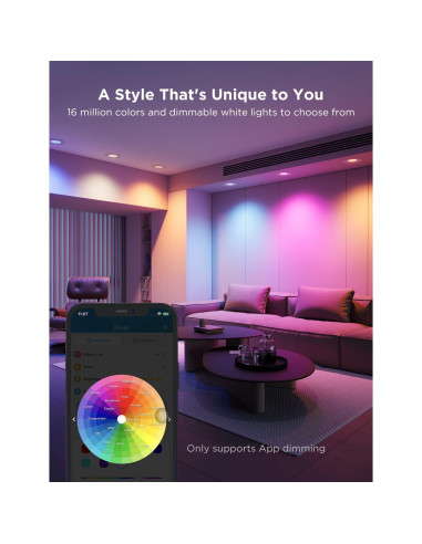 Downlights empotrados Govee H601C 6" Wi-Fi Bluetooth RGBWW 1000 lúmenes