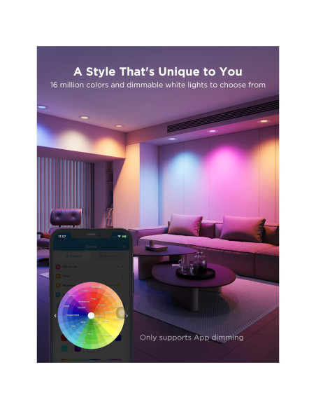 Downlights empotrados Govee H601C 6" Wi-Fi Bluetooth RGBWW 1000 lúmenes