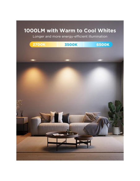 Downlights empotrados Govee H601C 6" Wi-Fi Bluetooth RGBWW 1000 lúmenes