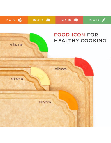 Conjunto de Tablas de Cortar Elihome 2 en 1 Antideslizantes