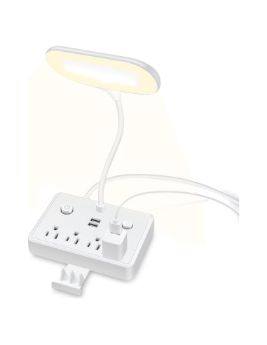 Lámpara de Escritorio LED Romatico con 2 Puertos USB y 4 Salidas AC