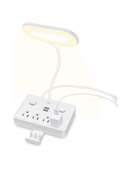 Lámpara de Escritorio LED Romatico con 2 Puertos USB y 4 Salidas AC