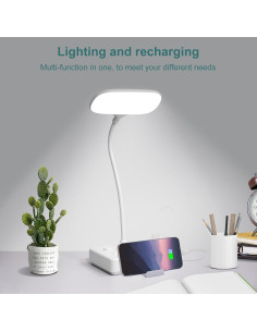 Lámpara de Escritorio LED Romatico con 2 Puertos USB y 4 Salidas AC 2