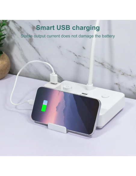 Lámpara de Escritorio LED Romatico con 2 Puertos USB y 4 Salidas AC