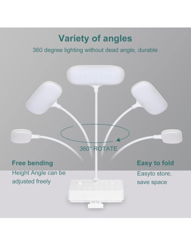 Lámpara de Escritorio LED Romatico con 2 Puertos USB y 4 Salidas AC