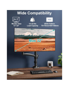 Soporte de Monitor VESA MOUNT PRO Ajustable 13-32" Negro 2