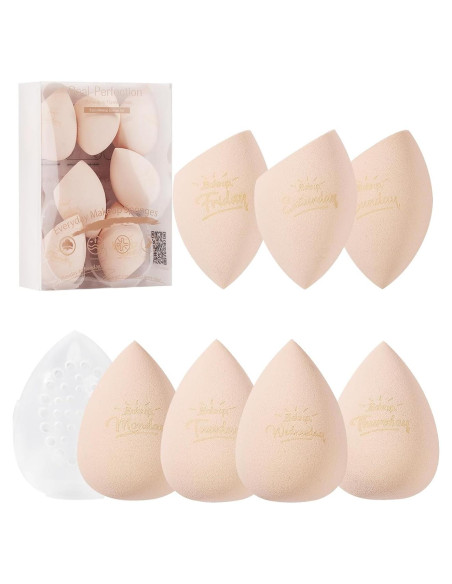 Juego de Esponjas de Maquillaje Real Perfection 8 Piezas Beige