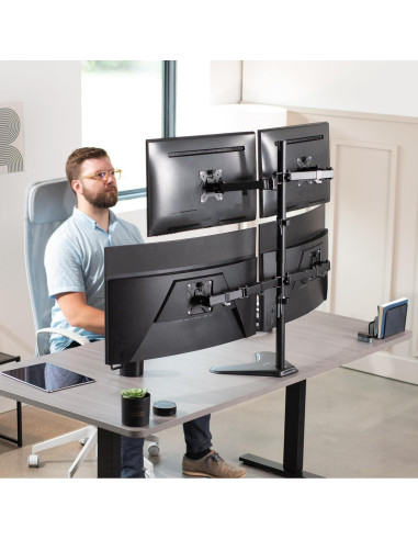 Soporte de Monitor Cuádruple VIVO STAND-V004F Ajustable 33-76 cm