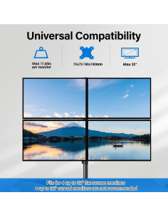 Soporte Cuádruple para Monitores MOUNTUP MU3007 Ajustable 13-32" 2