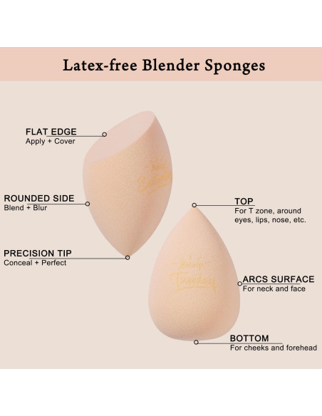 Juego de Esponjas de Maquillaje Real Perfection 8 Piezas Beige