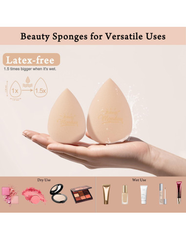 Juego de Esponjas de Maquillaje Real Perfection 8 Piezas Beige