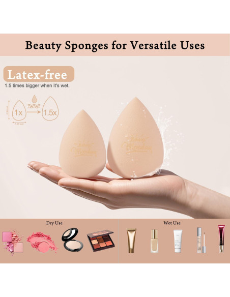 Juego de Esponjas de Maquillaje Real Perfection 8 Piezas Beige