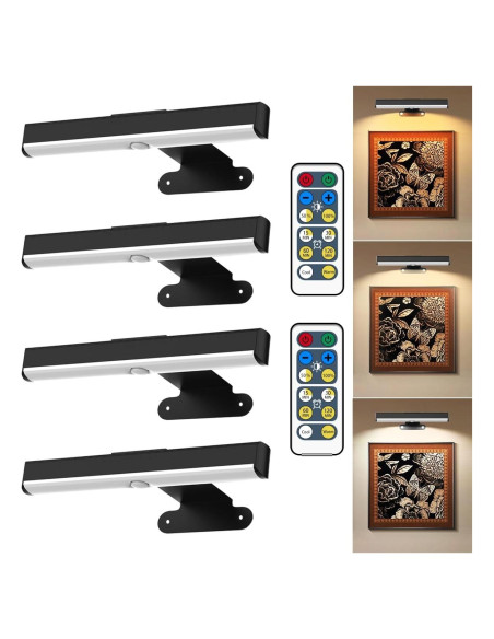 4 Pack Luz de Imagen Inalámbrica EUIOKUN LED Regulable