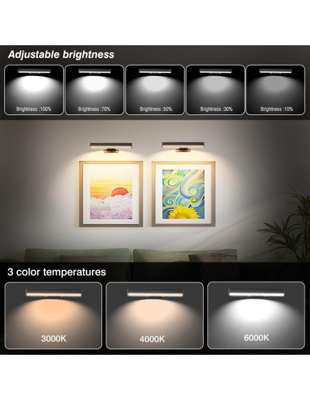 4 Pack Luz de Imagen Inalámbrica EUIOKUN LED Regulable