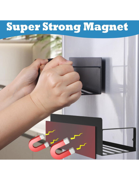 Estantes Magnéticos IYEBAU para Especias - 7 Piezas, Negro