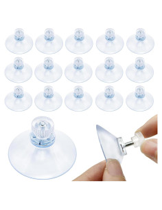 16 Ganchos de Ventosa JDBZYDM 40mm PVC Transparente para Baño