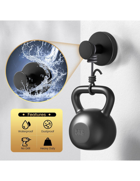 Ganchos de Ventosa SUNBAK 4 Paquete Alta Resistencia Negro Ganchos de Ventosa SUNBAK 4 Paquete Alta Resistencia Negro