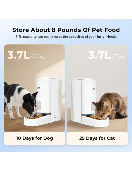 Comedero Automático para Gatos HOLAPAW 3.7L WiFi Control APP