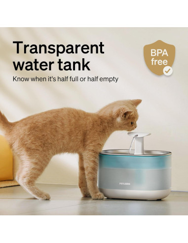 Fuente de Agua Automática para Gatos PETLIBRO 2.1L Acero Inoxidable