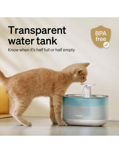Fuente de Agua Automática para Gatos PETLIBRO 2.1L Acero Inoxidable