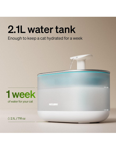 Fuente de Agua Automática para Gatos PETLIBRO 2.1L Acero Inoxidable