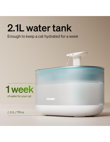 Fuente de Agua Automática para Gatos PETLIBRO 2.1L Acero Inoxidable