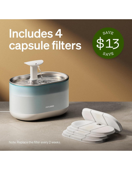 Fuente de Agua Automática para Gatos PETLIBRO 2.1L Acero Inoxidable