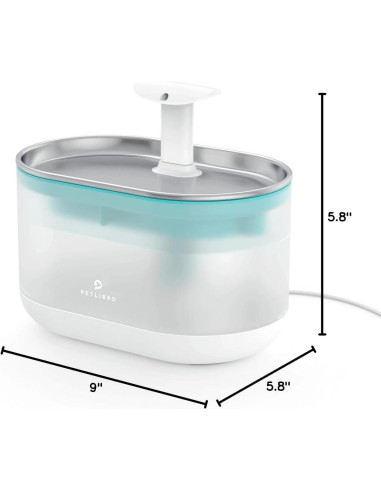 Fuente de Agua Automática para Gatos PETLIBRO 2.1L Acero Inoxidable