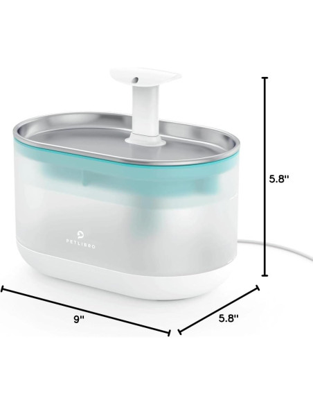 Fuente de Agua Automática para Gatos PETLIBRO 2.1L Acero Inoxidable