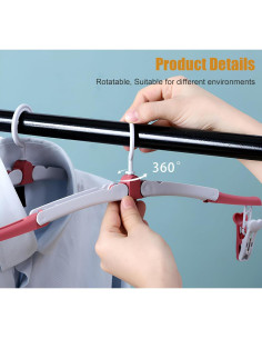 Perchas de Viaje Plegables LamChyar con Estante Secado 5 Piezas 2