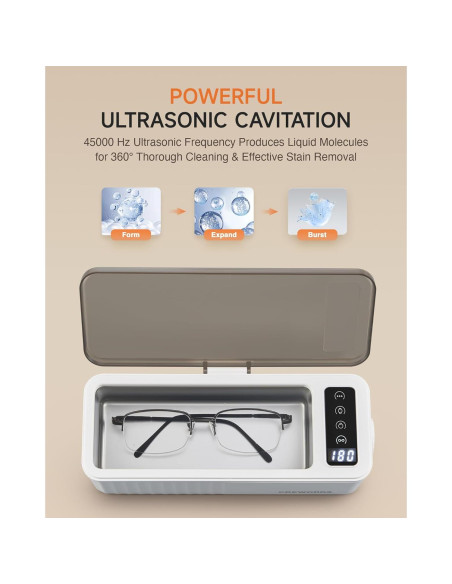 Limpiador Ultrasónico CREWORKS 450 ml con 4 Temporizadores Limpiador Ultrasónico CREWORKS 450 ml con 4 Temporizadores