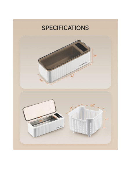 Limpiador Ultrasónico CREWORKS 450 ml con 4 Temporizadores Limpiador Ultrasónico CREWORKS 450 ml con 4 Temporizadores