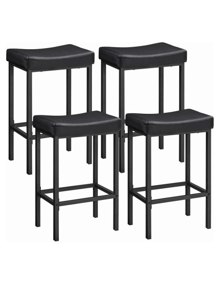 Conjunto de 4 Taburetes de Bar HOOBRO Negro 63 cm