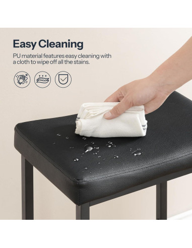 Conjunto de 4 Taburetes de Bar HOOBRO Negro 63 cm