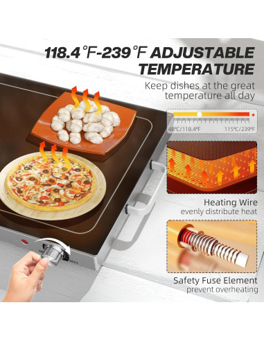 Bandeja Calentadora Eléctrica HOMCOM 55.88x35.56cm 300W