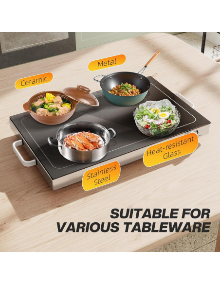 Bandeja Calentadora Eléctrica HOMCOM 55.88x35.56cm 300W Bandeja Calentadora Eléctrica HOMCOM 55.88x35.56cm 300W