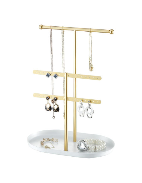 Organizador de Joyería Saydear Blanco y Dorado 2 Niveles Organizador de Joyería Saydear Blanco y Dorado 2 Niveles