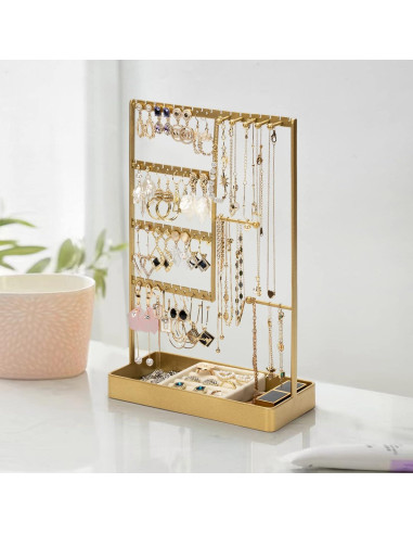 Organizador de Joyería PiQi-Grecge Dorado 4 Niveles Metal