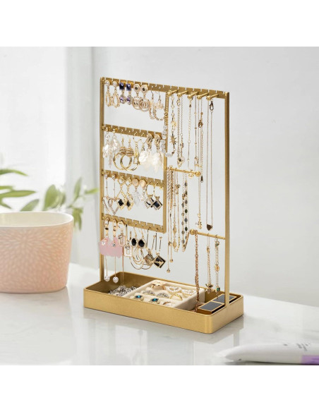 Organizador de Joyería PiQi-Grecge Dorado 4 Niveles Metal