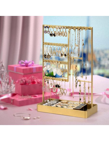 Organizador de Joyería PiQi-Grecge Dorado 4 Niveles Metal