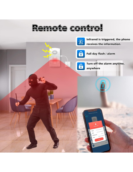 Detector de Movimiento PIR SENCKIT WiFi 110dB Alarma Inteligente