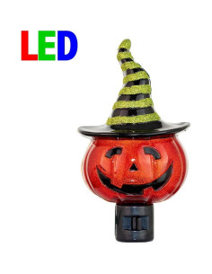 Luz Nocturna LED Calabaza con Sombrero de Bruja 18.4x13cm 2