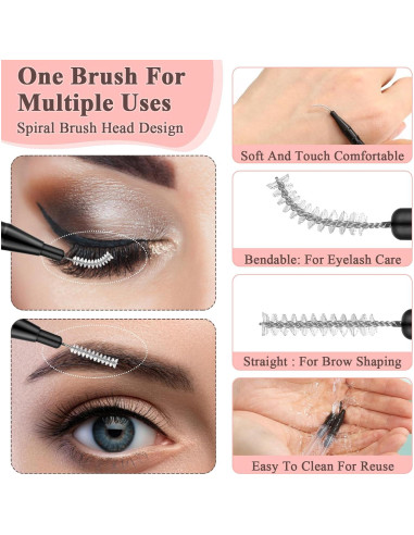 120 Cepillos Micro para Cejas MAPVOLUT con Tapa 5.2cm