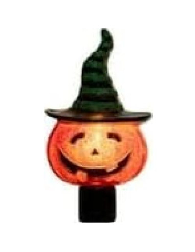 Luz Nocturna LED Calabaza con Sombrero de Bruja 18.4x13cm
