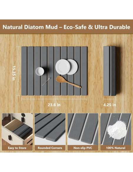 Alfombrilla de Secado Grande CGNiONE 60x39 cm Tierra Diatomácea
