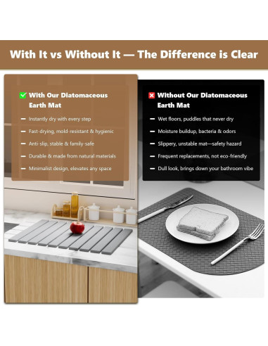 Alfombrilla de Secado Grande CGNiONE 60x39 cm Tierra Diatomácea